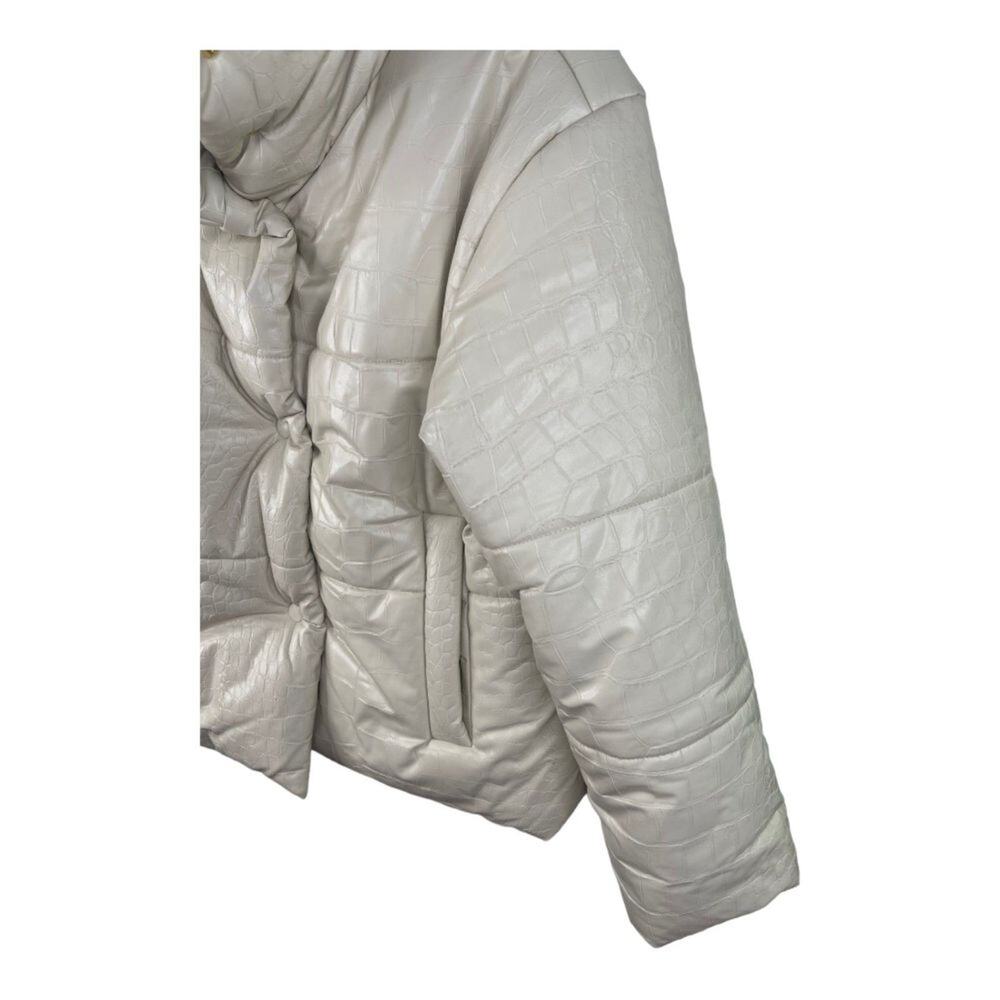 Nanushka Puffer Jacket Quilted Padded Textured Marble Croc Winter Gorpcore XS - Picture 7 of 16